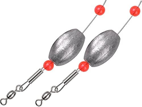 Carolina Saltwater Rigs, 8pcs Flounder Fishing Rigs, Stainless Steel Wire Leader with Egg Sinker Weights, Swivel Snaps for Catfish Grouper Drum Redfish Bottom Surf Fishing - Image 5