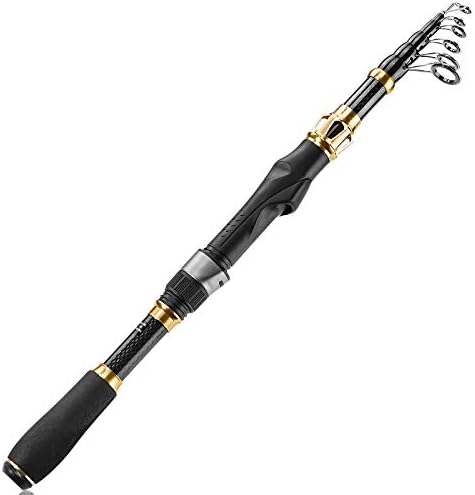 PLUSINNO Fishing Rod and Reel Combo, Telescopic Fishing Pole Kit with Spinning Reel, Tackle Box, Fishing Lures and Travel Carrying Bag, Fishing Gear Gifts for Men by PLUSINNO