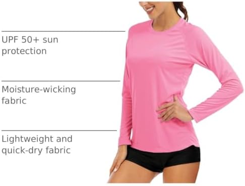 MAGCOMSEN Women's Long Sleeve Shirts UPF 50+ Sun Protection Shirts for Hiking Fishing Workout Rash Guard - Image 4