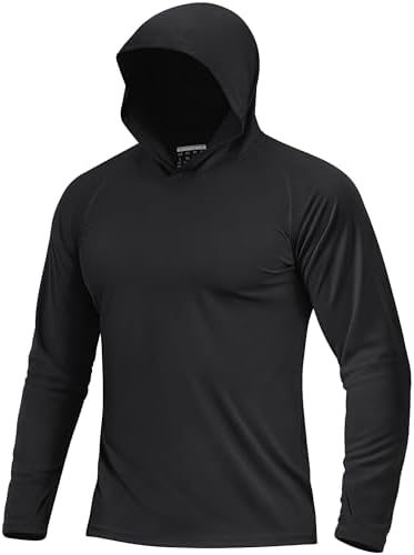 Boladeci Men's UPF 50+ Sun Protection Lightweight Hoodie Shirts Long Sleeve Fishing Shirt SPF UV Hiking Swim by Boladeci