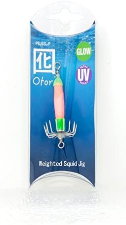 Otori Squid Jig, Weighted, 1 Pack, 1 oz, 1-1/8" Diameter Hook, Glow in the Dark by BeauMac