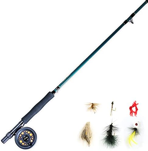 Martin Complete Fly Fishing Kit, 8-Foot 5/6-Weight 3-Piece Fly Fishing Pole, Size 5/6 Rim-Control Reel, Pre-spooled with Backing, Line and Leader, Includes Custom Fly Tackle Assortment, Brown/Green by Martin+Fly+Fishing