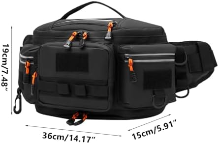Fishing Tackle Bag, Waterproof Tackle Sling Pack with Adjustable Strap Reflective Fishing Waist Pack for Outdoor Anglers - Image 2