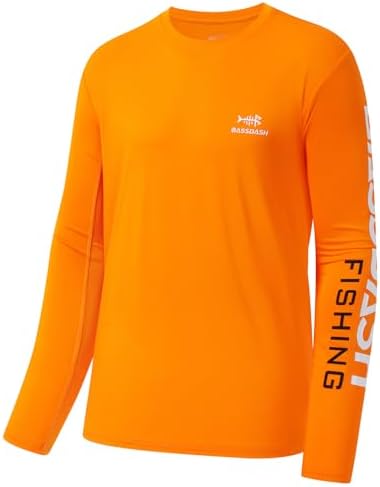 BASSDASH Fishing T Shirts for Men UV Sun Protection UPF 50+ Long Sleeve Tee T-Shirt by Bassdash