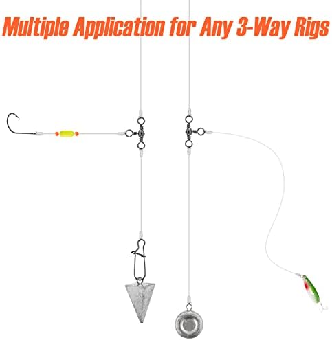 Dr.Fish 30 Pack Fishing 3 Way Swivels, 35-175LB, Three Way Barrel Swivels Fishing Tackle Catfish Rig - Image 5