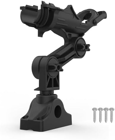 Fishing Rod Holder for Kayak & Boat with Side Deck Mount, 360 Degree Adjustable, Compatible with Spinning, Casting, Fly Reels by Aventik