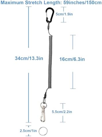 Retractable Coiled Lanyards with Carabiner Clips - Image 2