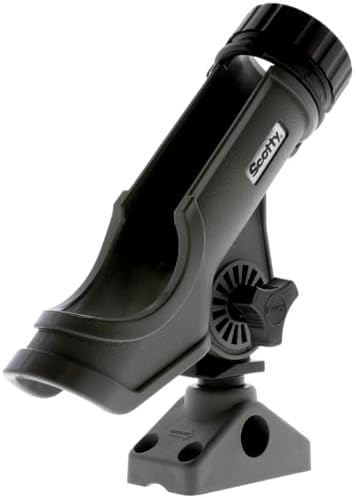Scotty #230 Powerlock Rod Holder with #241 Side/Deck Mount, Adjustable Boat Fishing Rod Holder, Universal Cradle Design, Side or Deck Mount Installation, Marine-Grade Construction - Image 3
