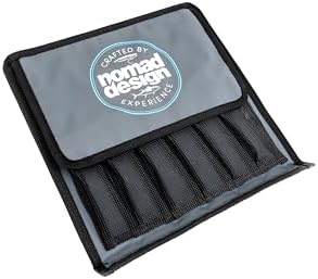 Nomad Design Jig Wallet - Fishing Lure Organizer with Hook Mesh Storage System, 12 individual mesh pockets Waterproof Jig Storage Bag with Optional Insert Sleeve by NomadDesign