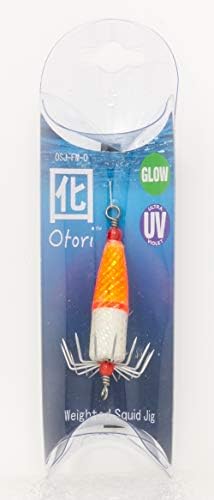 Otori Squid Jig, Weighted, 1 Pack, 1 oz, 1-1/8" Diameter Hook, Glow in the Dark by BeauMac