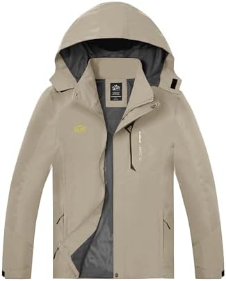 TEZO Mens Rain Jacket Waterproof with Hooded Hiking Coat Lightweight Windbreaker by TEZOSPORTSLIFE
