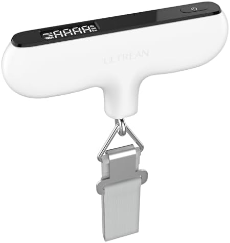 Ultrean Luggage Scale with Power Display, 110lb Digital Suitcase Weight Scale for Travel, Portable Handheld Baggage Scale with Ergonomic Curved Handle, Battery Included by Ultrean