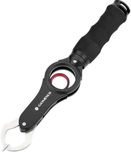 GOMEXUS Fish Lip Gripper with Scale,Max 40lbs Scale,for Safe Handling Fish,Easy Hook Removal-Ideal Fishing Gifts for Men by GOMEXUS