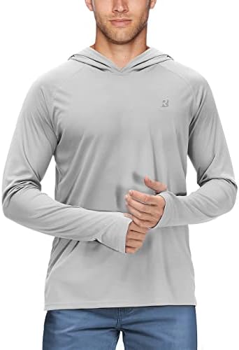 Roadbox Mens Fishing Sun Hoodie, Long Sleeve UPF 50+ UV Protection Shirts by Roadbox