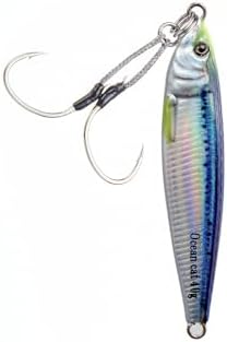 OCEAN CAT Long Casting Slow Fall Pitch Fishing Jigs Lures Lead Metal Flat Sinking Vertical Shore Jigging Bait with Assist Hook for Saltwater Freshwater Fishing 40g 60g 80g - Image 6
