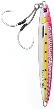 OCEAN CAT Long Casting Slow Fall Pitch Fishing Jigs Lures Lead Metal Flat Sinking Vertical Shore Jigging Bait with Assist Hook for Saltwater Freshwater Fishing 20g 40g 60g 80g - Image 5
