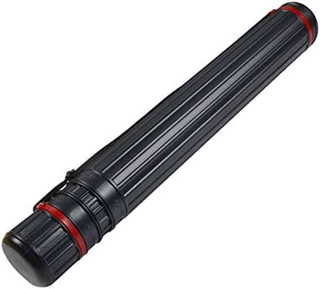 DEWEL Drawing Tube Blueprint Case Telescoping Art Tube Large Plastic Black Storage Tube Expands from 25 to 40 Inches Plastic Waterproof and Light Resistant Poster Tube with Strap by DEWEL