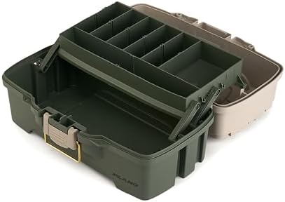 Plano One-Tray Tackle Box, Green/Tan, Rust-Proof Brass Latch, Top-Access Tray with Deep Storage, Made in the USA, Portable Fishing Gear Storage Organizer - Image 5