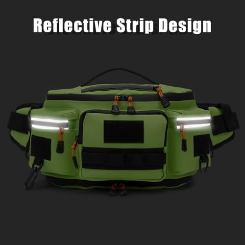 Fishing Tackle Bag, Waterproof Tackle Sling Pack with Adjustable Strap Reflective Fishing Waist Pack for Outdoor Anglers - Image 5