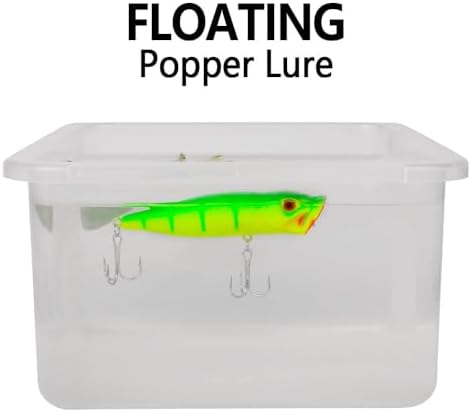 5pcs 9cm 3D Eyes Hard Baits Floating Topwater Popper Lures with Treble Hooks, Mixed Colors, ABS & High Carbon Steel, Targeting Pike, Bass, Salmon - Image 6