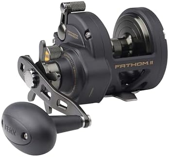 Penn Fathom II Star Drag Conventional Fishing Reel, Black Gold, 25N by Unknown