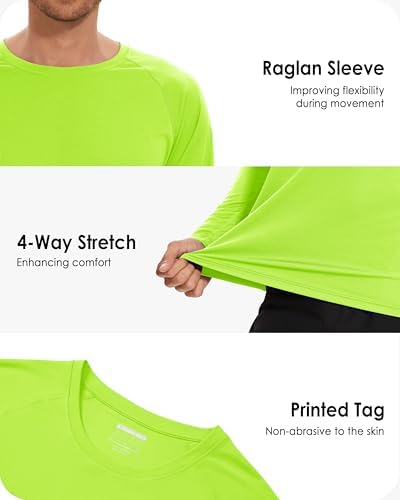 Boladeci Men's UPF 50+ Sun Protection UV SPF Shirts Long Sleeve Lightweight Quick Dry Swim T-Shirts Rash Guard - Image 5