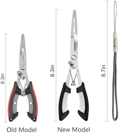 Fishing Pliers Hook Remover Tool, Stainless Steel Fishing Needle Nose Pliers Saltwater Freshwater, Fish Dehooker Plyers with Lanyard, Fish Multitool Gear with Braided Line Cutter - Image 2