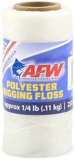 AFW Waxed Polyester Rigging Floss Saltwater Fishing, 30lb, 50lb & 70lb Test by AFWFishingBrands