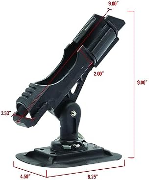Extreme Max 3006.8618 Fishing Rod Holder with Easy-Install Universal Mounting Bracket for Inflatable Boat, Black - Image 7