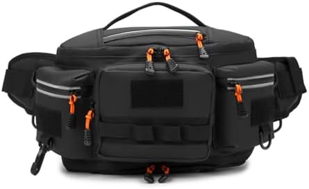 Fishing Tackle Bag, Waterproof Tackle Sling Pack with Adjustable Strap Reflective Fishing Waist Pack for Outdoor Anglers by Unknown