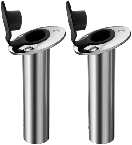 2Pcs Rod Holders for Fishing Boat, Heavy Duty 316 Stainless Steel Fishing Rod Pole Holder, Flush Mount, 15/30/90 Degree by METRAXION