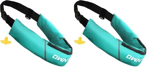 Owntop Manual Inflatable Belt Pack, Adults Swim Jacket with Blowpipe & Whistle, 24g CO2 Cylinder Included, Low Profile for Kayaking, Fishing, Paddle Sports by Owntop
