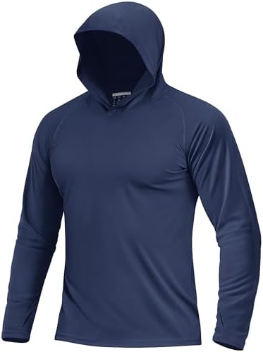 Boladeci Men's UPF 50+ Sun Protection Lightweight Hoodie Shirts Long Sleeve Fishing Shirt SPF UV Hiking Swim by Boladeci