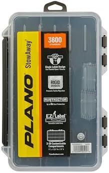 Plano StowAway 3600 Stow Tackle Box with Corrosion-Preventive Rustricor, Single Latch Design, Transparent DuraView Lid, Stackable Storage for Fishing Bait, Lures and Gear, 3600 (Pack of 6) - Image 4