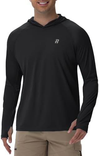 Runhit UPF 50+ Fishing Shirts for Men Long Sleeve Sun Protection Hoodie Lightweight Outdoor Workout Hiking Running Rash Guard by Runhit