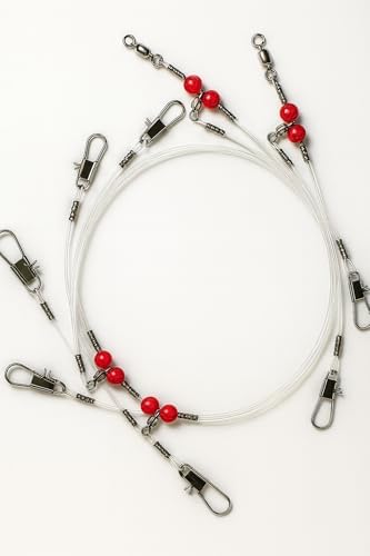 Narcissus Double Drop Saltwater Fishing Rig –2 Hook Bottom Rigs with Swivels & Snaps, Pre-Tied Surf Pier Boat Leader Line for Snapper, Bass, Mackerel, Catfish by Narcissus