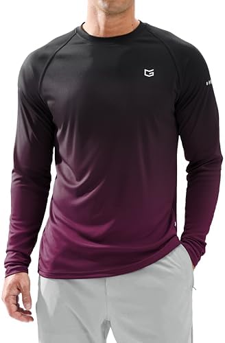 Men's Sun Protection Swim Long Sleeve UPF 50+ Rash Guard Lightweight Shirts by GGradual