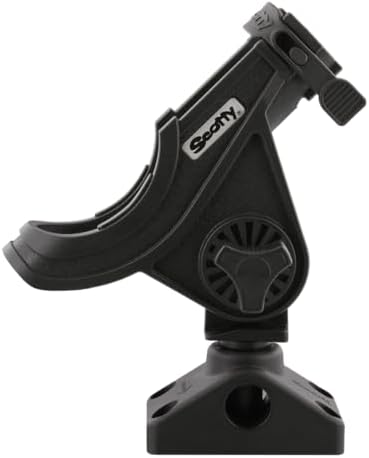 Scotty 0280-BK Rod Holder, Baicaster/Spinning, black W/0241 Side/Deck Mount by Scotty
