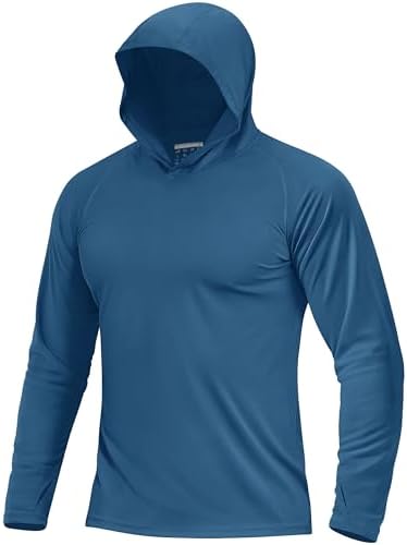 Boladeci Men's UPF 50+ Sun Protection Lightweight Hoodie Shirts Long Sleeve Fishing Shirt SPF UV Hiking Swim by Boladeci