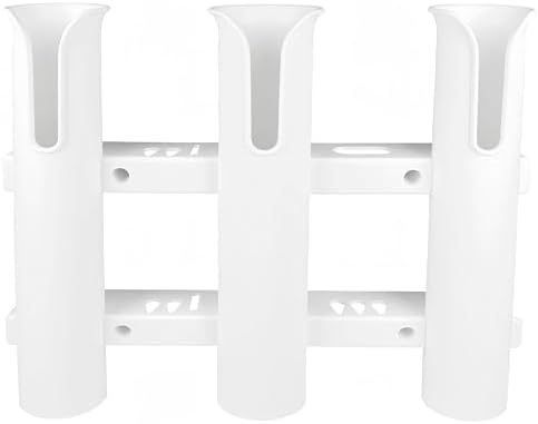 HiUmi Wall Mounted Fishing Rod Holders Tubes Links Fishing Rod Holder Rack Rests (3-Pole-White) - Image 4