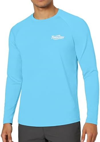 Men's UPF 50+ Sun Fishing Shirt, Long Sleeve UV Protection Tee, Quick Dry Rash Guard for Outdoor Swim Hiking - Image 2
