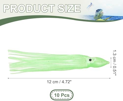 Fishing Squid Skirts, Glow Soft Plastic Trolling Lures Luminous -Fitting for (Bass/Trout/Salmon/Saltwater/Fishing Bait) - Image 2