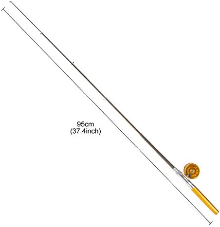 Saim Fishing Rod 36In(3Ft) Mini Portable Pocket Aluminum Alloy Fish Rod Pen - Great Gift for Father Husband Man Son - Image 5