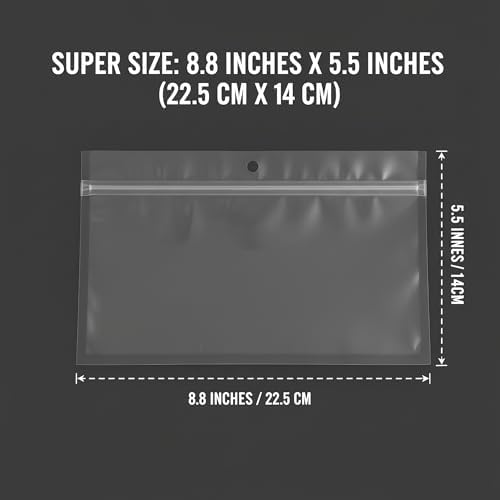 100 Pack Soft Plastic Baits Bags 8.8"x5.5" | Heavy-Duty Clear Lock Zipper Lure Packaging Bags - Leakproof Double-Sealed Zipper Storage for Soft Plastic Lures & Fishing Gear | Multiple Sizes - Image 3