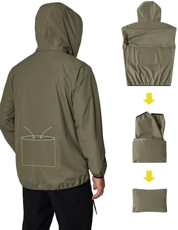 COOFANDY Men's Light Rain Jacket Packable Waterproof Raincoat Windbreaker - Image 5