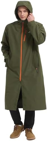 NORDIC OUTLAND Rain Jacket Men,Waterproof Breathable Long Raincoat with Hood Mesh Lining,Windbreaker for outdoor activities - Image 2