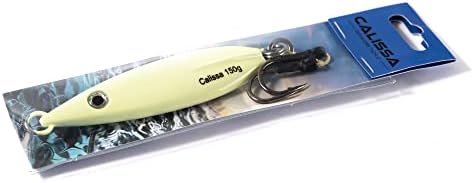 Calissa Offshore Tackle Fast Fall Jig 80g 150g 250g 300LBS Assist Hooks 3/0 Butterfly - Vertical Speed Lure Slow Pitch Flat - Glow Color Painted on Both Sides - Image 4