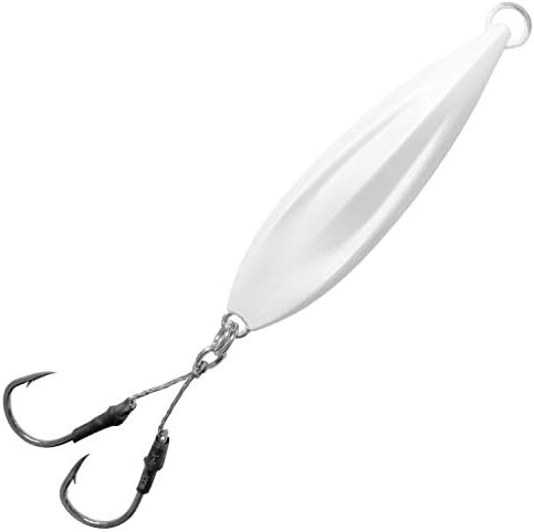 Calissa Offshore Tackle Fast Fall Jig 80g 150g 250g 300LBS Assist Hooks 3/0 Butterfly - Vertical Speed Lure Slow Pitch Flat - Glow Color Painted on Both Sides - Image 2