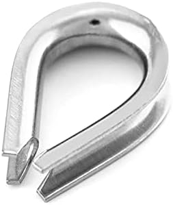 YAMASO 50pcs 5/32" M4 Stainless Steel Thimble for Diameter Wire Rope Cable Thimbles Rigging - Image 3