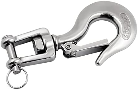 SHENGHUISS Clevis Slip Hook 304 Stainless Steel with Safety Latch, Swivel Lifting Hoisting Chain Hooks for Rigging Crane Towing Winch Wrecker ATV Trailer - Image 3